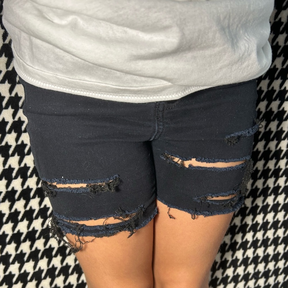 Black ripped Jean shorts SIZE 12